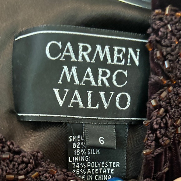 Beautiful Dark Chocolate Brown Beaded & Velvet Evening Gown. - Picture 4 of 5